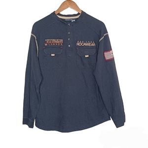 Rocawear Black Survivors Of The Wild Streets Long Sleeve Shirt Big Boys Size XL